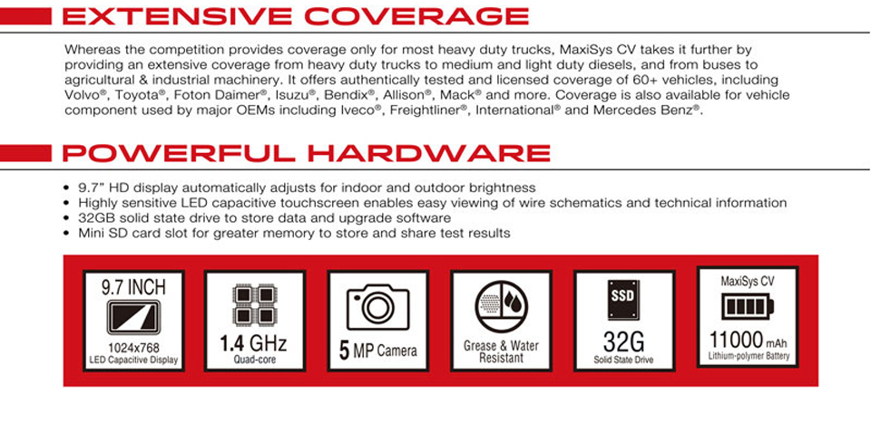 Autel MaxiSYS MS908CV Heavy Duty Diagnostic Scan Tool