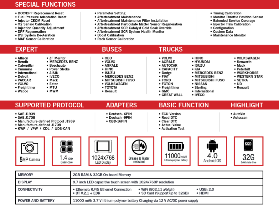 Autel MaxiSYS MS908CV Heavy Duty Diagnostic Scan Tool