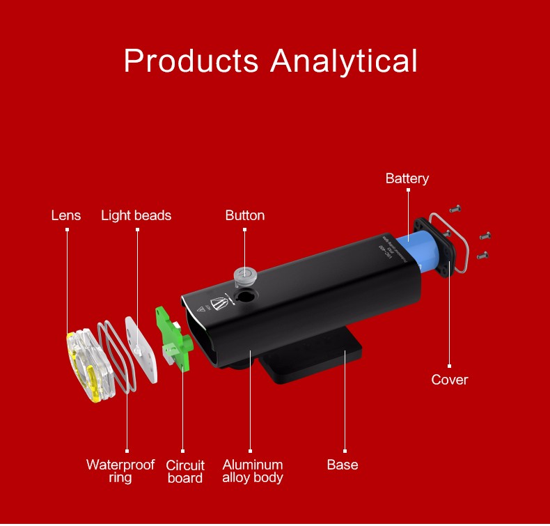 WHEEL UP Usb Rechargeable Bike Light Front Handlebar Cycling Led Light Battery Flashlight Torch Headlight