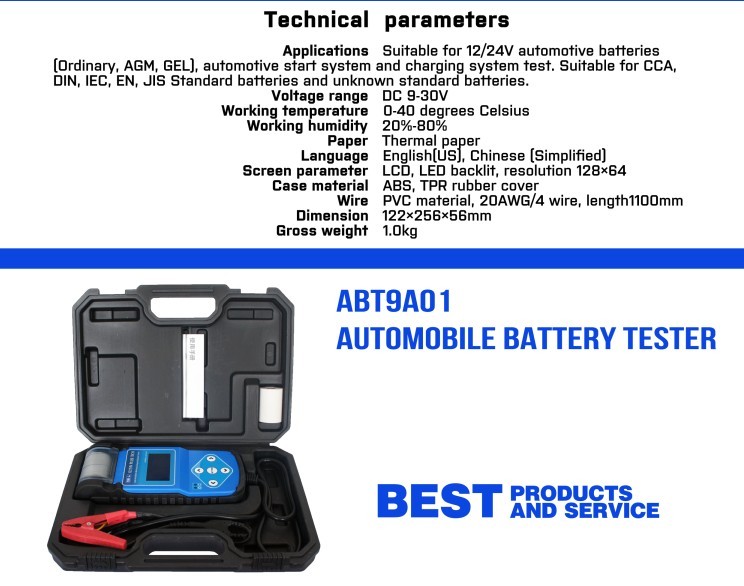 ABT9A01 Automotive Battery Tester with printer 2