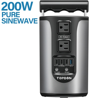 Topdon H200 Portable Energy Storage Power Supply 185WH Capacity 200W Pure Sinesave Energy Storage Power Supply With 4 USB Ports
