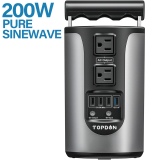 Topdon H200 Portable Energy Storage Power Supply 185WH Capacity 200W Pure Sinesave Energy Storage Power Supply With 4 USB Ports