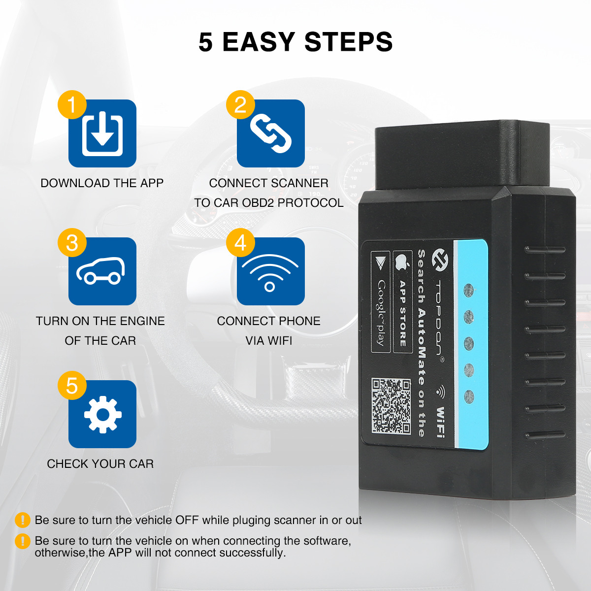 TOPDON AutoMate WiFi OBD2 Scanner Automotive Full Function
