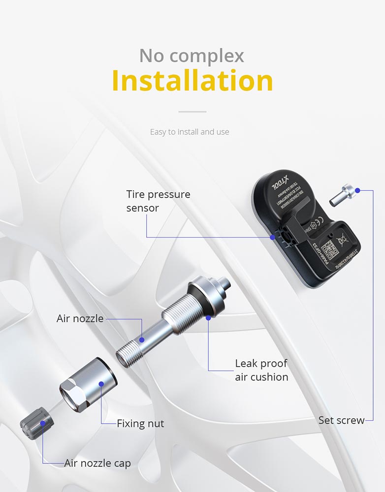 XTOOL TS100 433MHz 315MHz TPMS Sensor Programmable Tire Pressure MX-Sensor