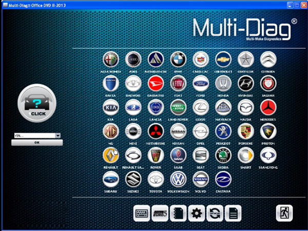 Multi-Diag Access J2534 2013.02V Universal OBDII Diagnostic Tool Support Multi Languages