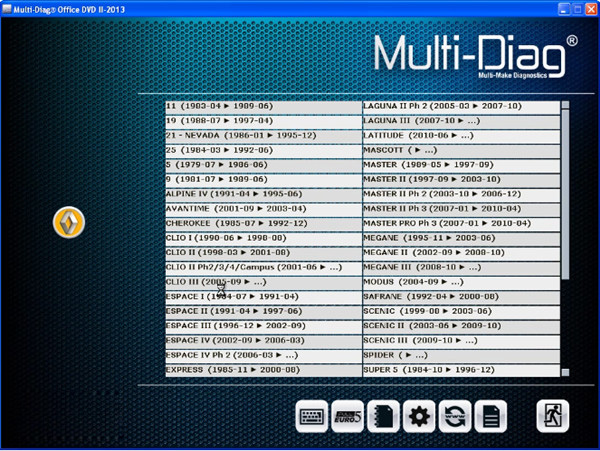 Multi-Diag Access J2534 2013.02V Universal OBDII Diagnostic Tool Support Multi Languages