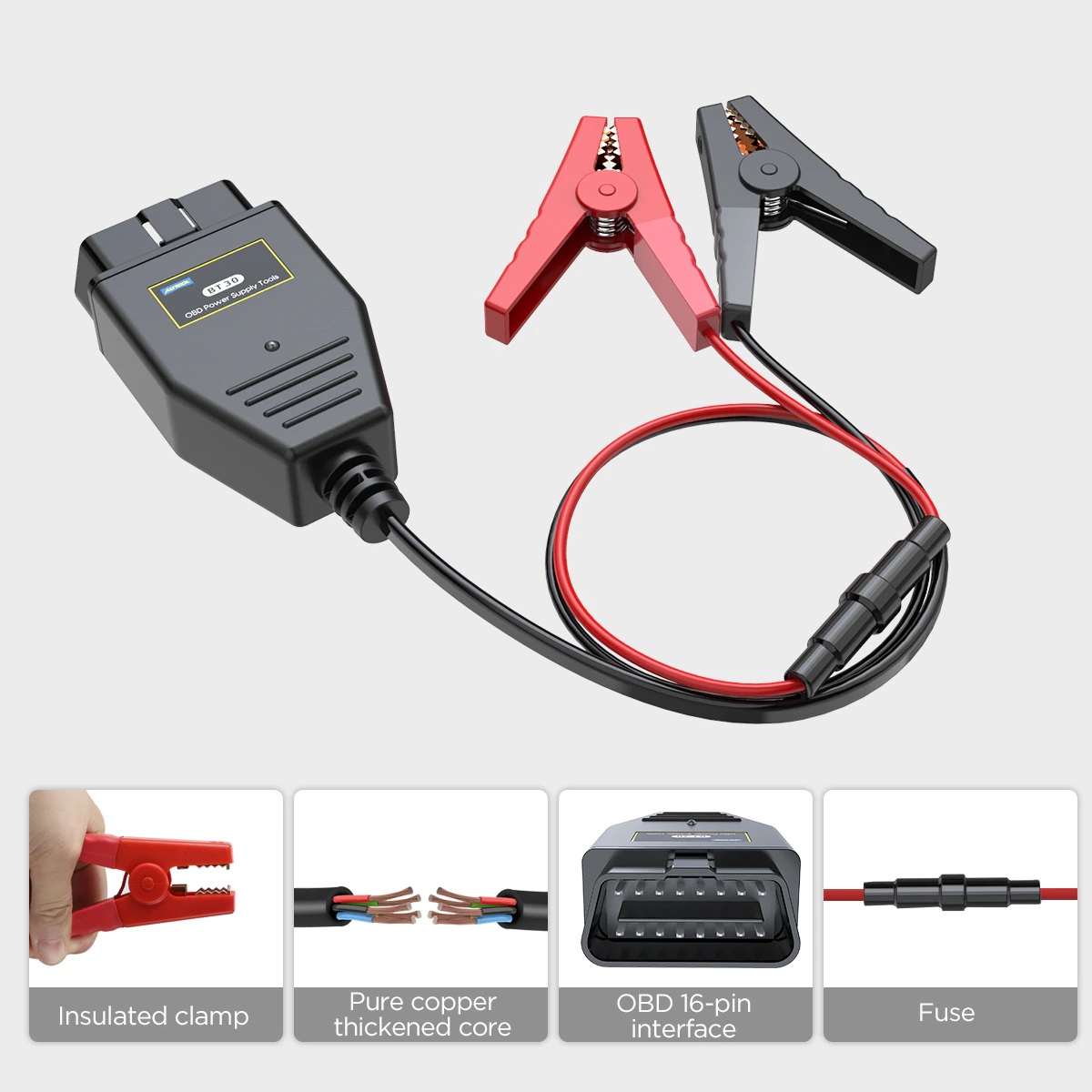 AUTOOL BT30 Car OBD2 ECU Connector Battery Saver Auto ECU Memory Savers Automotive OBD 2 Emergency Electrical Plug Car Fuel Save