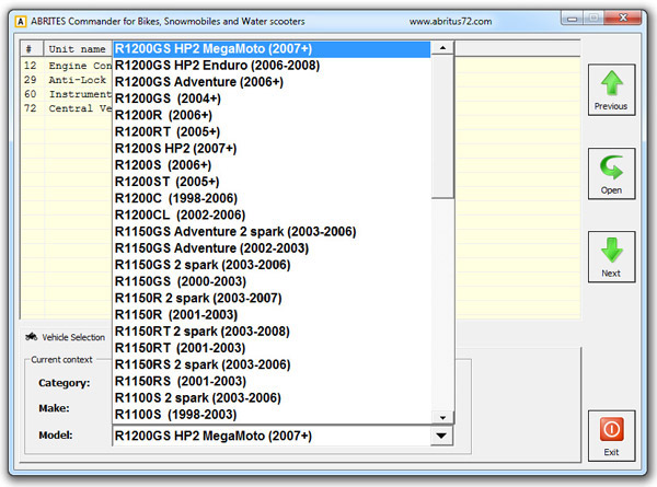 Fvdi abrites main screen