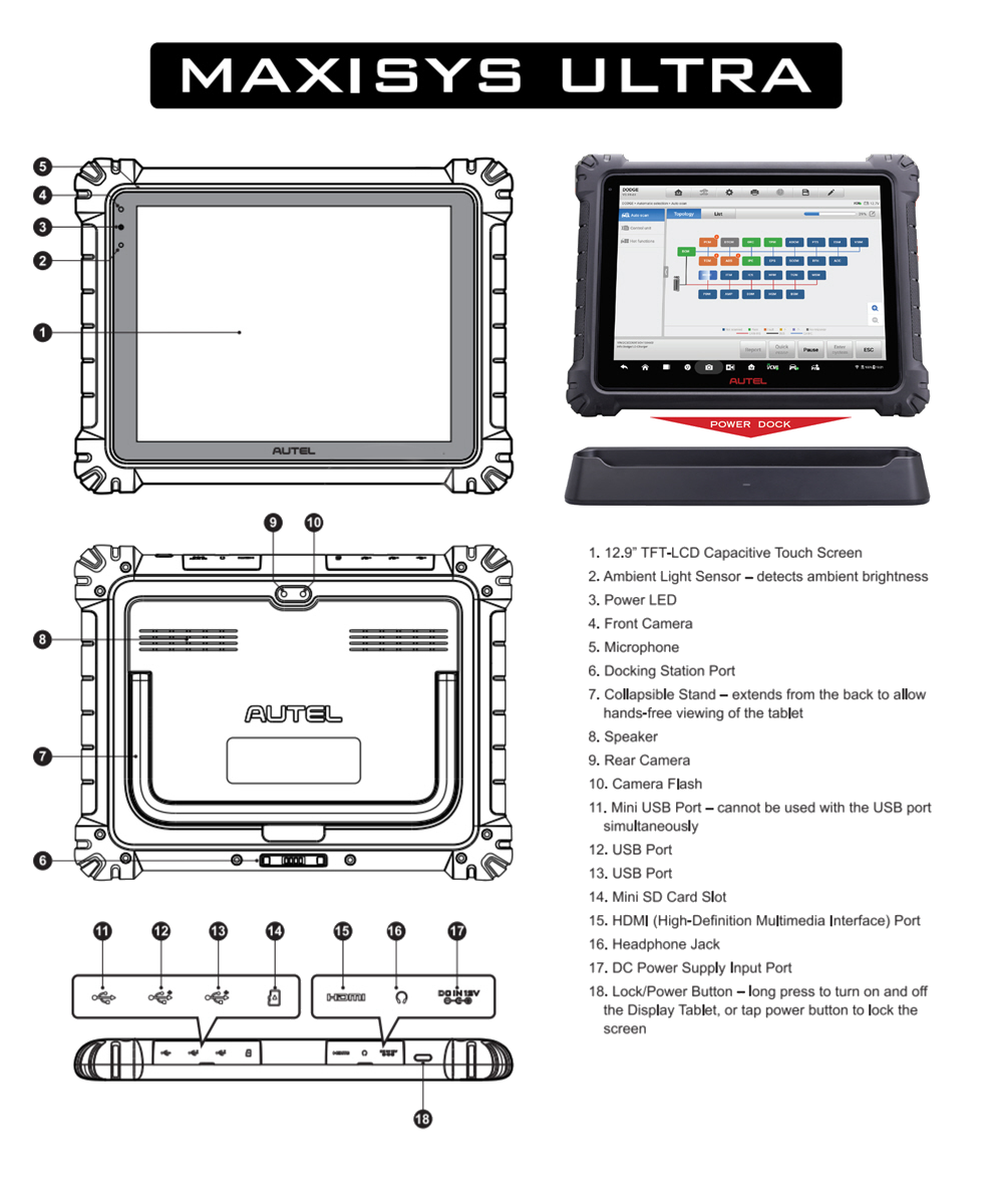 Autel MaxiSYS Ultra Diagnostic Tablet with Advanced VCMI