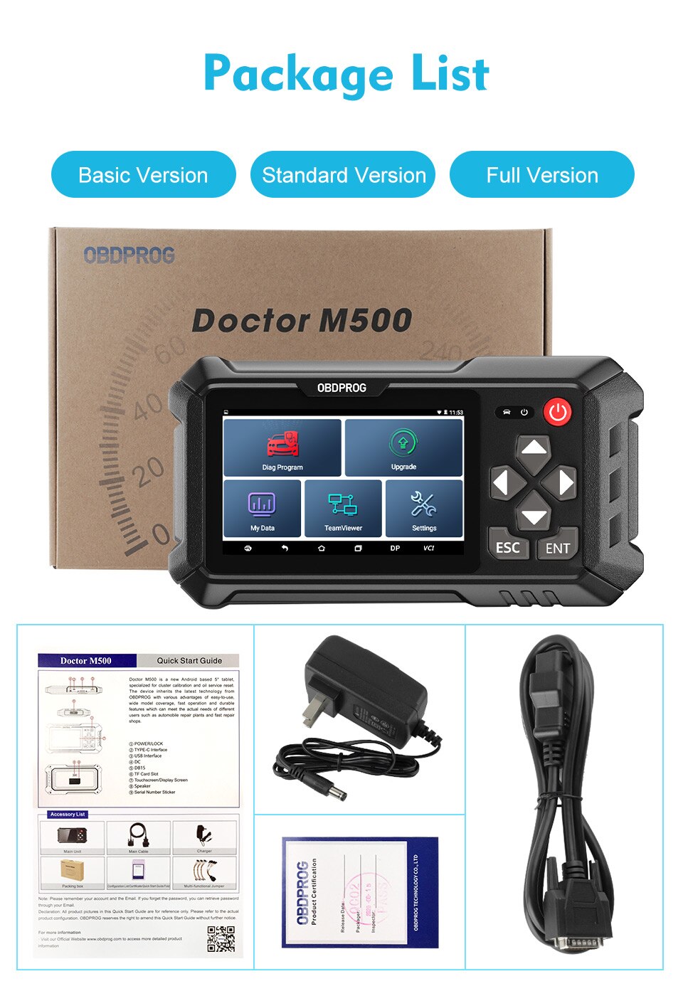 OBDPROG M500 OBD2 Scanner Professional Mileage Odometer Correction Adjustment Oil Odometer Reset Tools Obd 2 Car Diagnostic Tool