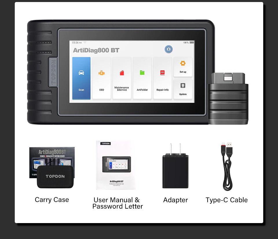 Topdon Car Diagnostic Tool ArtiDiag800 BT OBD2 Diagnostic Scanner All Systems ABS Airbag DPF Oil Reset Automotive Diagnoses Tool