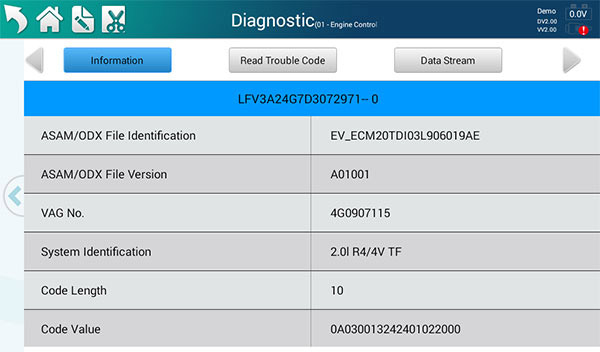 TabScan S7 diagnosis function