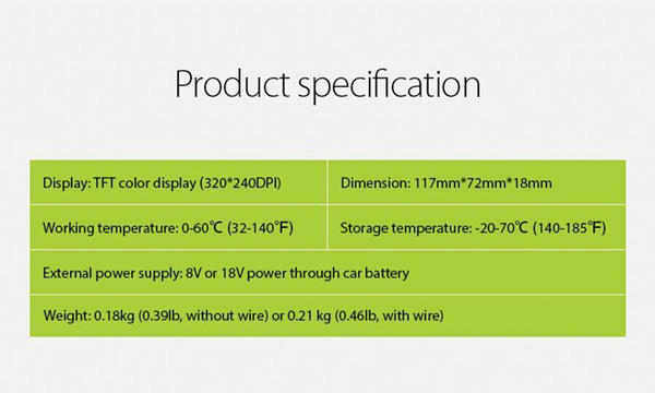 JDiag JD201 product Specifications