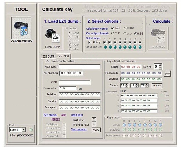 MB Dump Key Generator from EIS Software Display