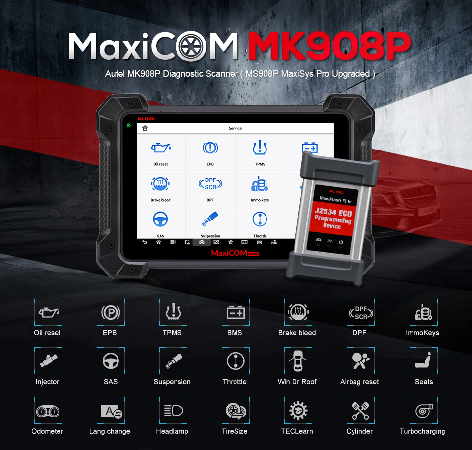 Autel MaxiCOM MK908P Full System Diagnostic Tool with J2534 ECU Programming Multi-Language