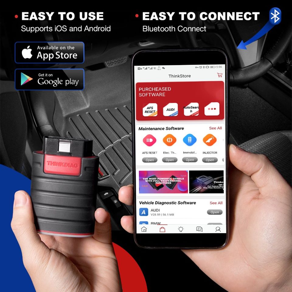 2020 Launch Thinkcar Thinkdiag OBD2 Full System with 3 Free Software and 16 Reset Service Better than Launch X431 Easydiag 3.0