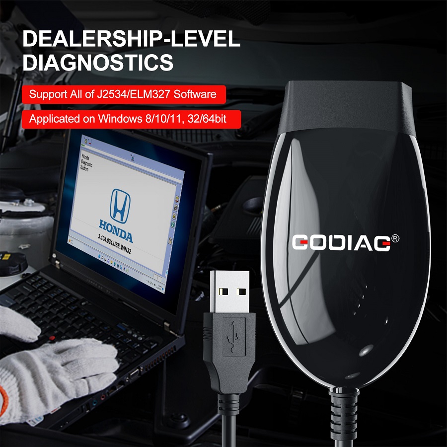 GODIAG GD101 J2534 Diagnostic Cable Support J2534 & ELM327 Diagnose J1979 Compatible Vehicles for Toyota/ Honda Acura/ ODIS/ Ford Mazda etc